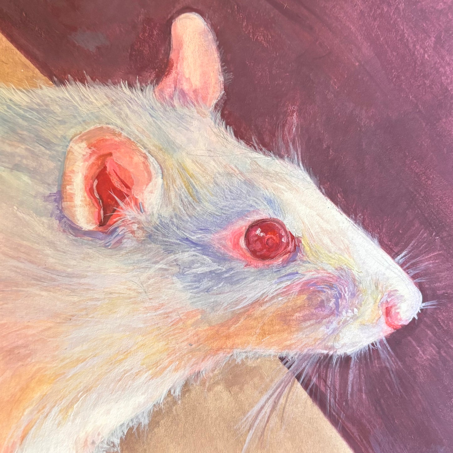 Unicorn of the rodents 6x6 watercolor painting