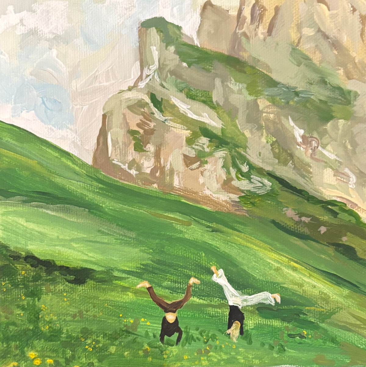 Somewhere in the middle of nowhere 6x6 Acrylic painting