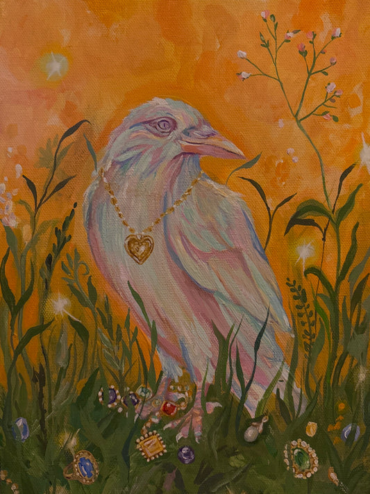 Trinket Collector 9x12 Acrylic Painting