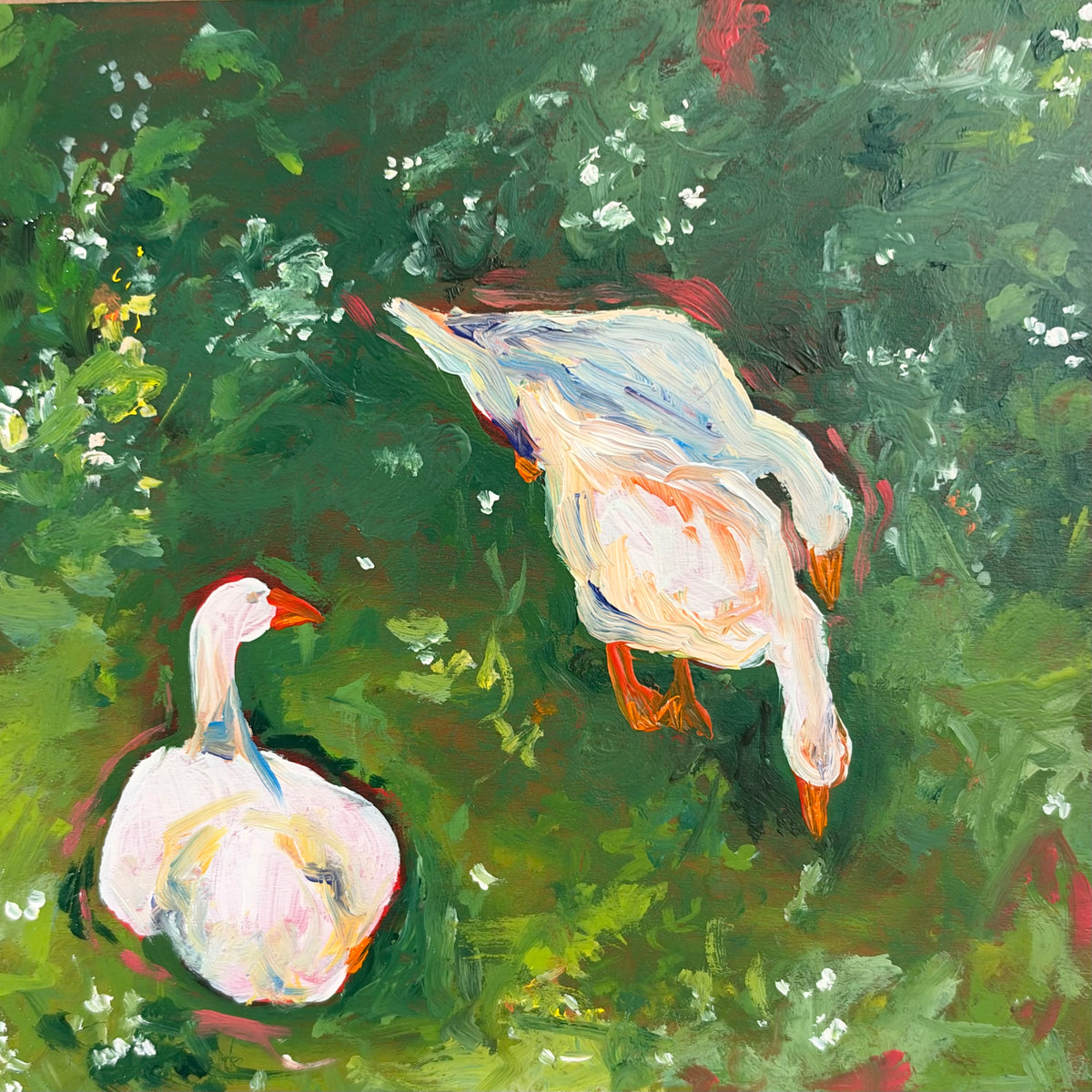 In good company 6x6 Oil painting