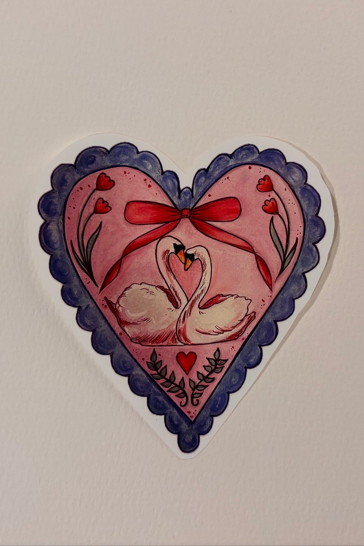 Heart Swan Sticker